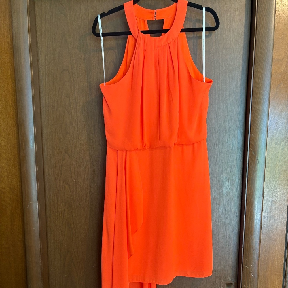 HALSTON ORANGE SIZE 14 DRESS    NW with tags